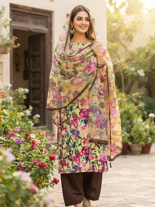 90x88 3Pc Premium Lawn Suit 0020