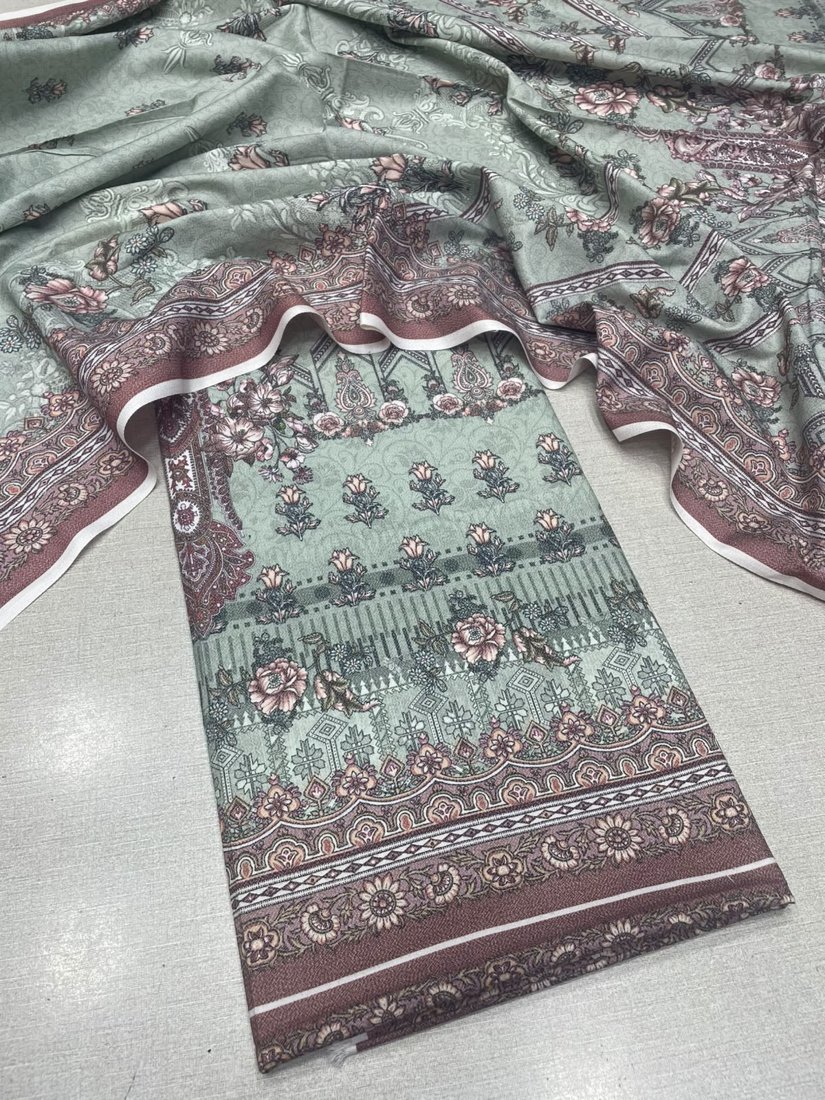 2Pc Dhanak Kameez & Dupatta Unstitched Suit 74