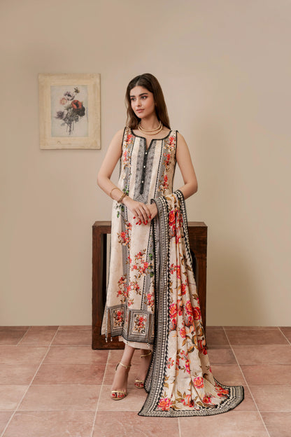 2Pc Firdous Kameez & Trouser Suit - D745