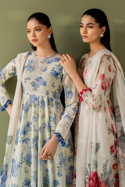 3Pc Supima Lawn Unstitched Suit 0693