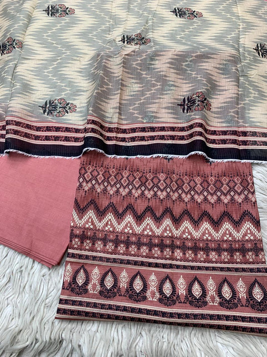 3Pc Sapphire Lawn Bana Dora Suit Vol-0184