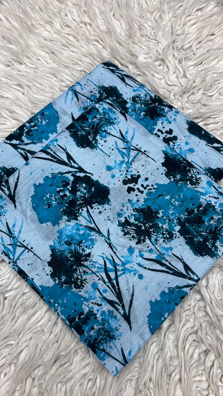 2Pc Supima Cross Slub Lawn Unstiched Suit  Vol-03