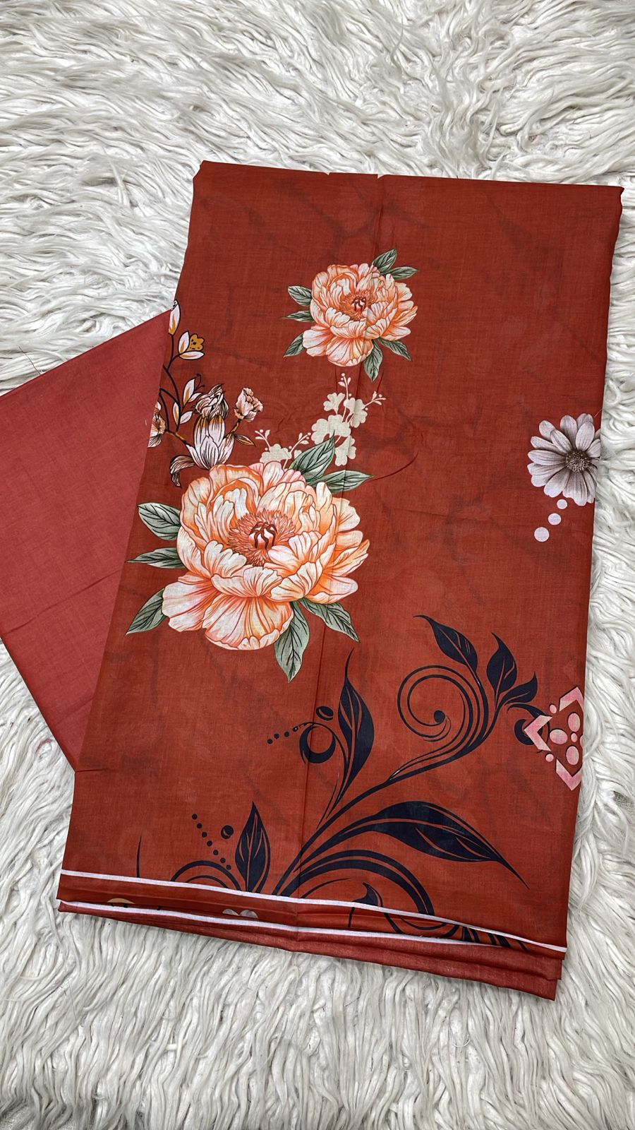 2pc Lawn Kameez & Dyed Trouser Suit Vol-998