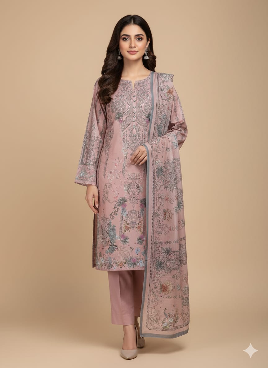 2 PC Firdous Kameez & Dupatta Unstitched Suit D-963