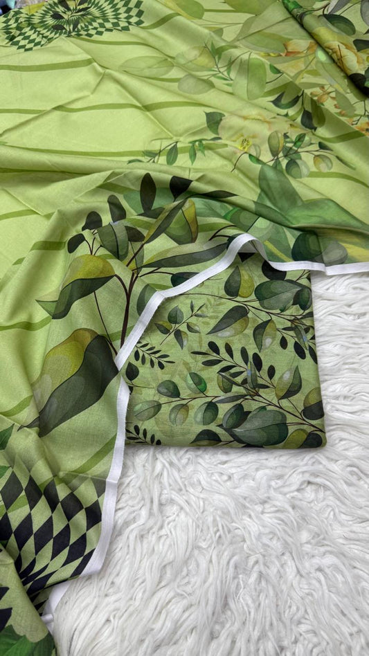 3Pc Lawn Unstitched Suit - #41505