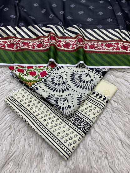 3 Peice Supima Lawn Suit Vol-698