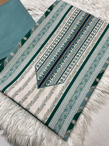 2Pc Bin Noor Fab Lawn Kameez & Dyed Trouser Suit Vol-63