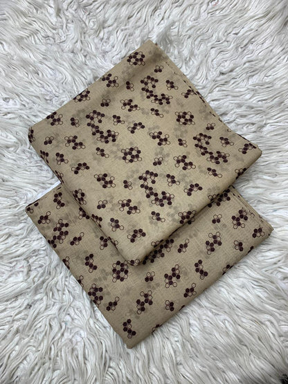 2Pc Supima Cross Slub Lawn Unstitched Suit  Vol-973