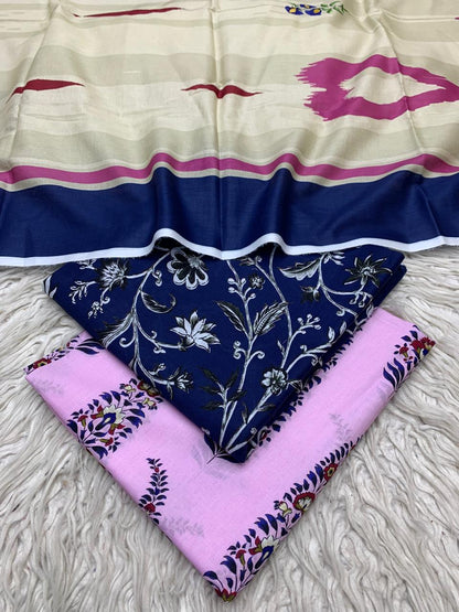 3 Peice Supima Lawn Suit Vol-698