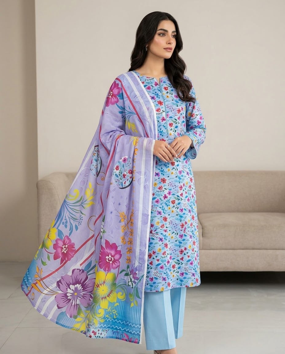 3Pc Zobia Lawn Unstitched Suit 29