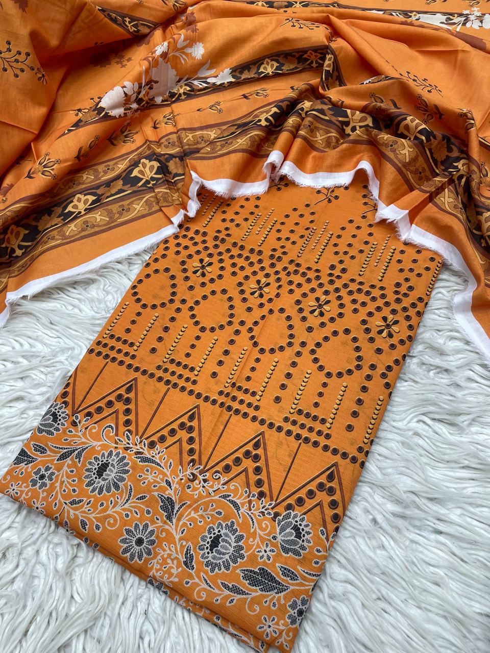 2Pc Stylo Lawn Kameez & Dupatta Printed Suit 02