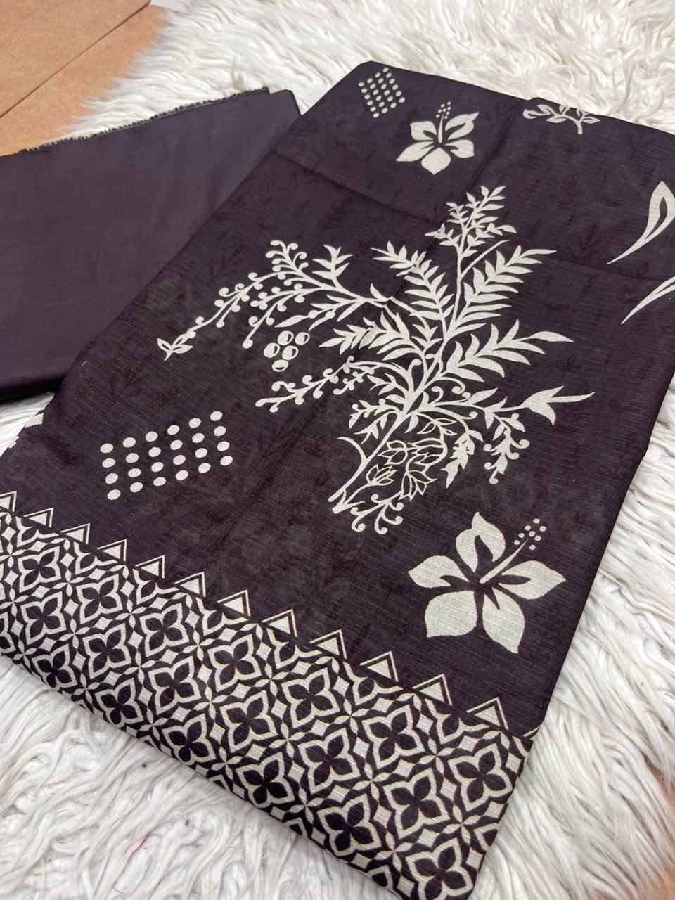 2pc Lawn Bana Dora Kameez & Dyed Trouser Suit Vol-530
