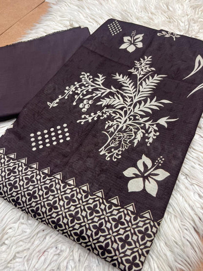 2pc Lawn Bana Dora Kameez & Dyed Trouser Suit Vol-530