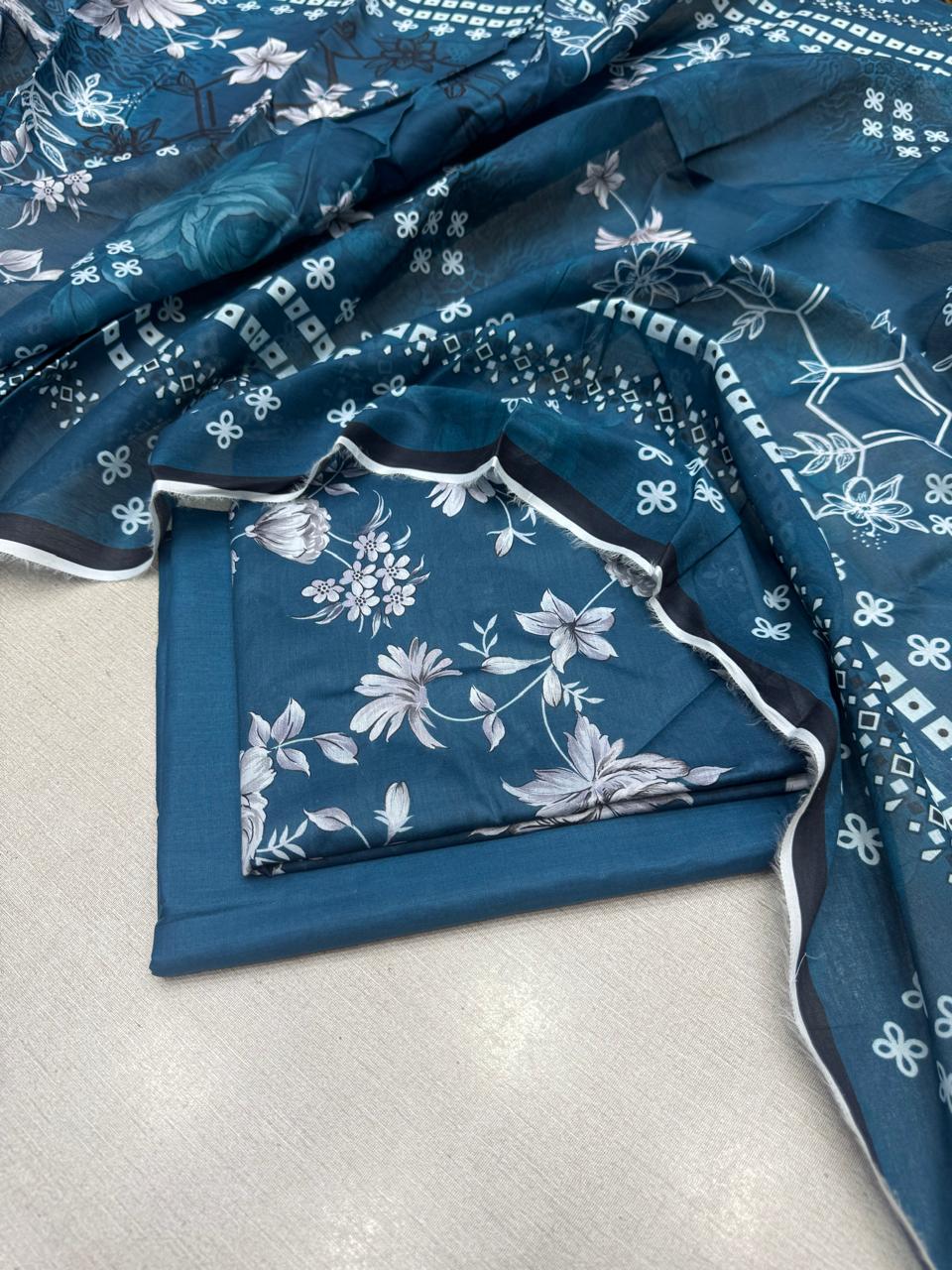 3Pc Digital Printed Lawn Unstitched Suit 29