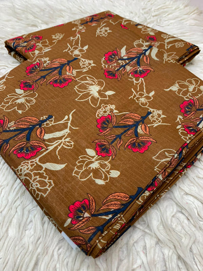 2Pc Bana Dora Print Lawn Suit Vol-535