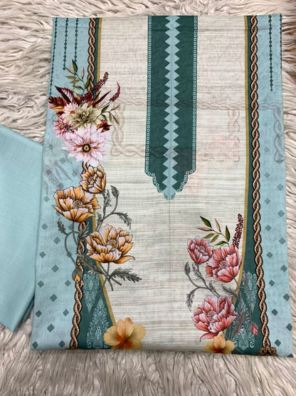 2Pc Printed Lawn Unstitched Suit 68
