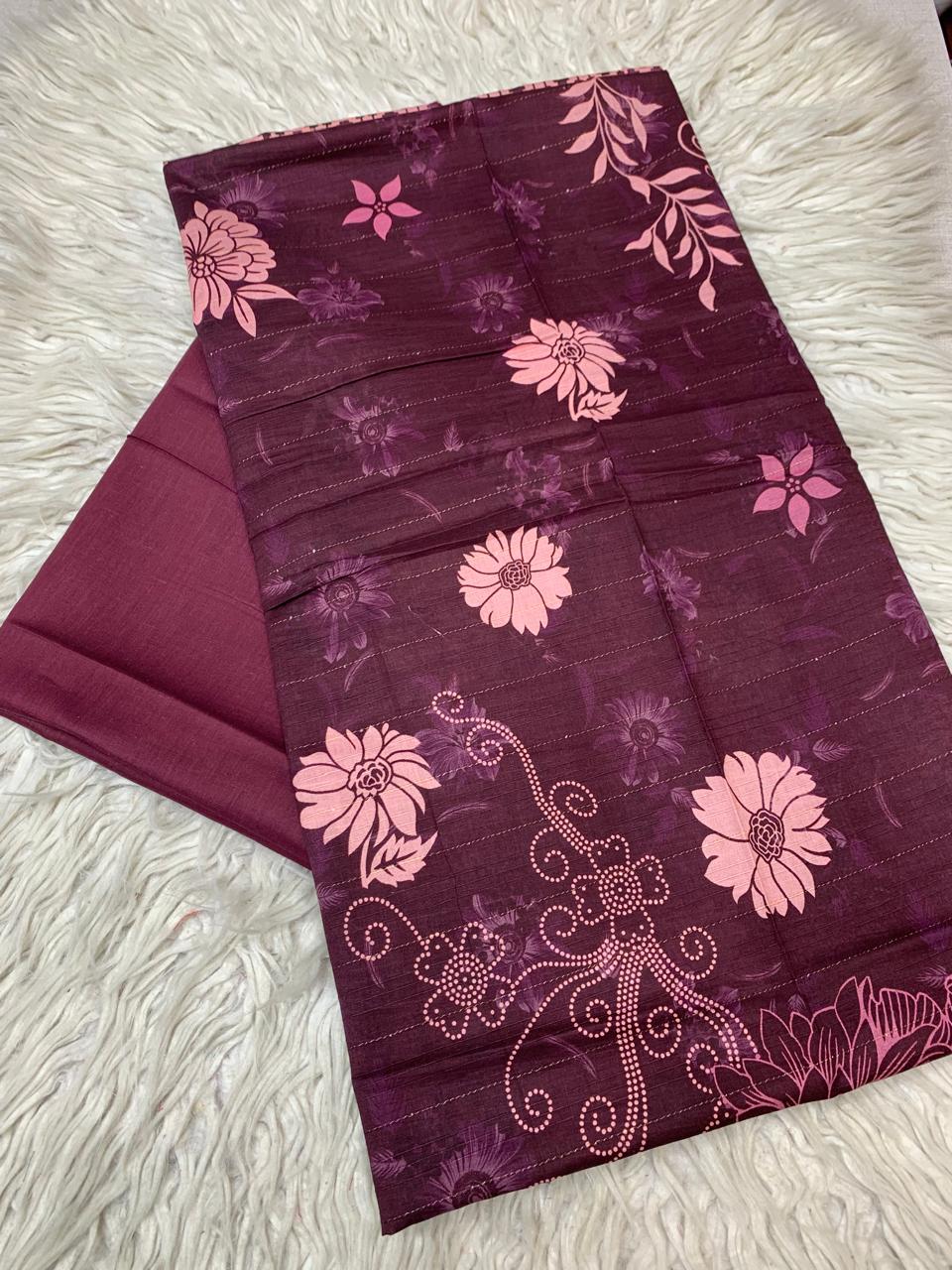 2Pc Printed Silvery Lawn Unstitched Suit 0180