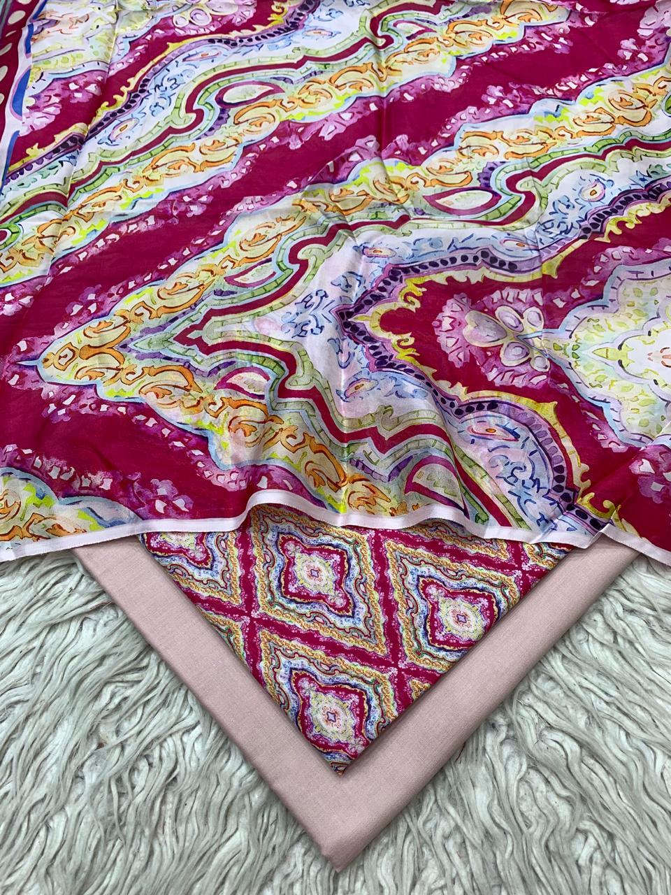 90x88 3Pc Premium Lawn Suit Vol-005