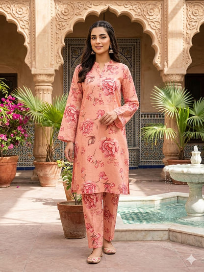 2Pc Same Printed Bana Dora Lawn 47