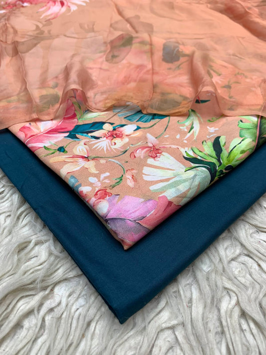 90x88 3Pc Premium Lawn Suit Vol-0020