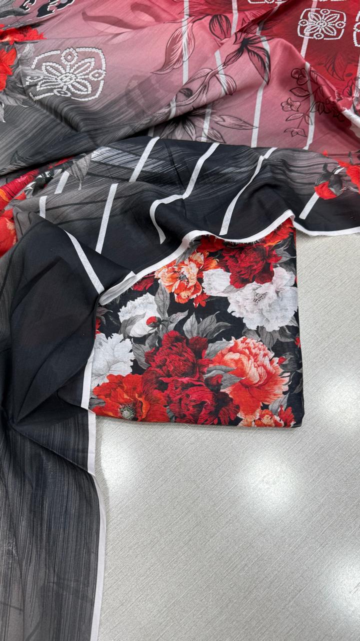 3Pc Lawn Unstitched Suit - D#41520