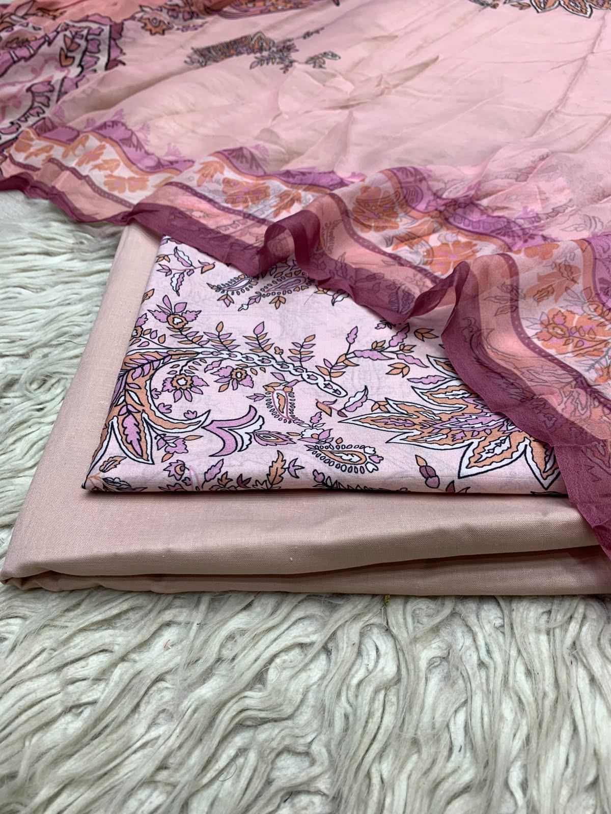 90x88 3Pc Premium Lawn Suit Vol-0020