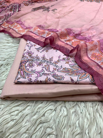 90x88 3Pc Premium Lawn Suit Vol-0020