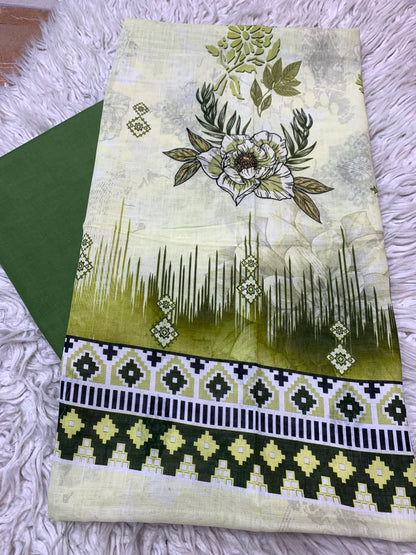2Pc Printed Lawn Unstitched Suit 550