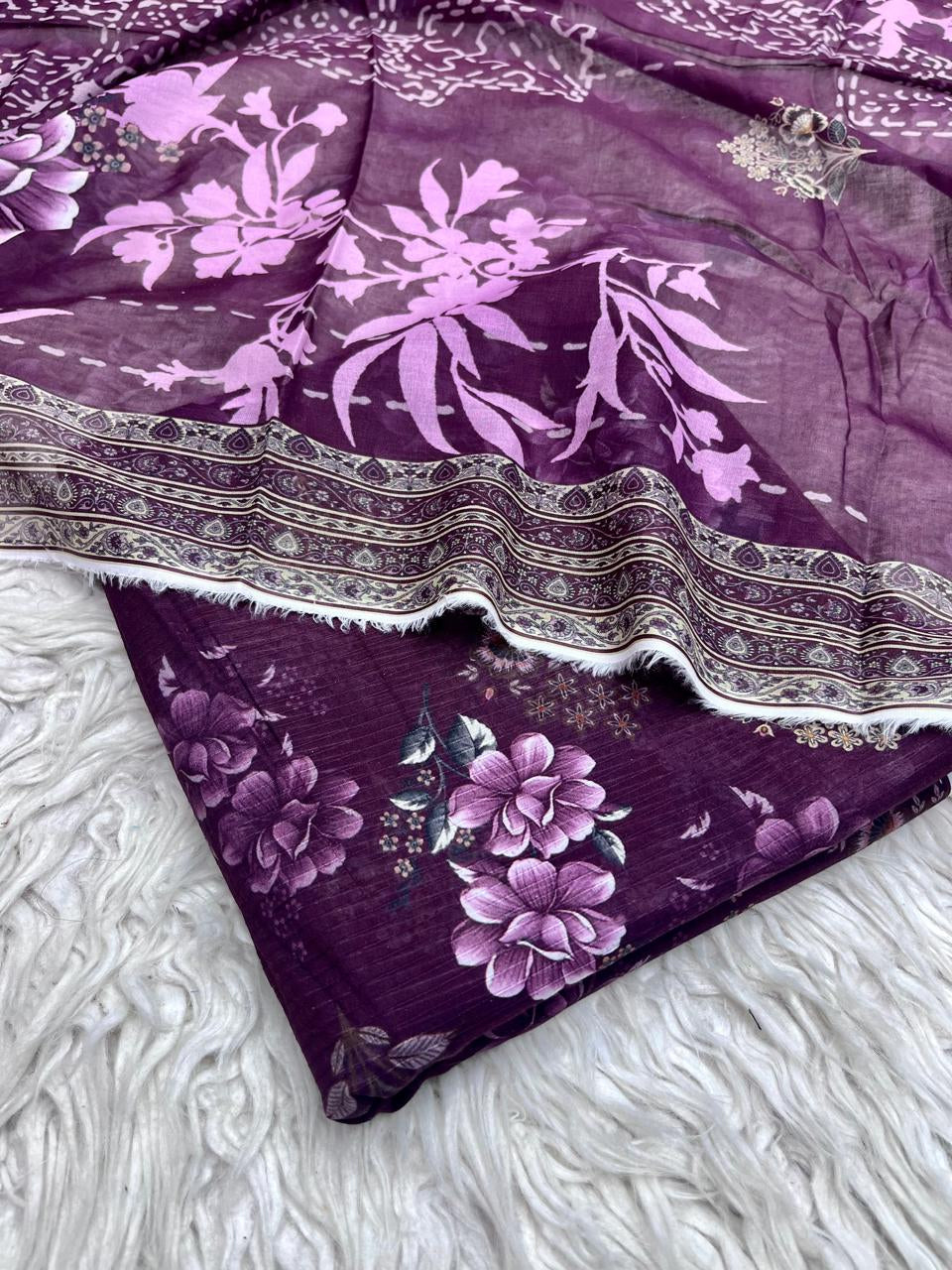 3Pc Sapphire Bana Dora Lawn Suit Vol-0119