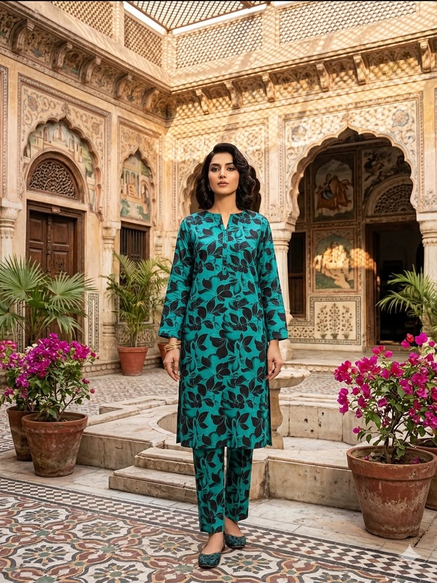 2Pc Chamki Lawn Digital Printed Suit 495
