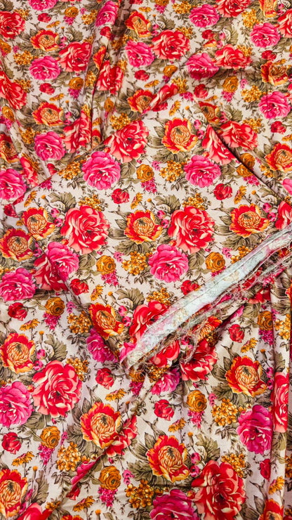 2 PC Linen Allover Unstitched Suit D-31913