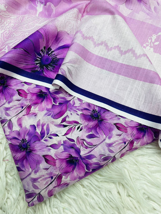 3Pc Slub Khaddar Unstitched Suit - 0098