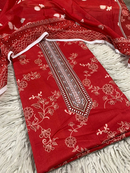 2Pc Bin Noor Fab Lawn Kameez & Dupatta Suit 70