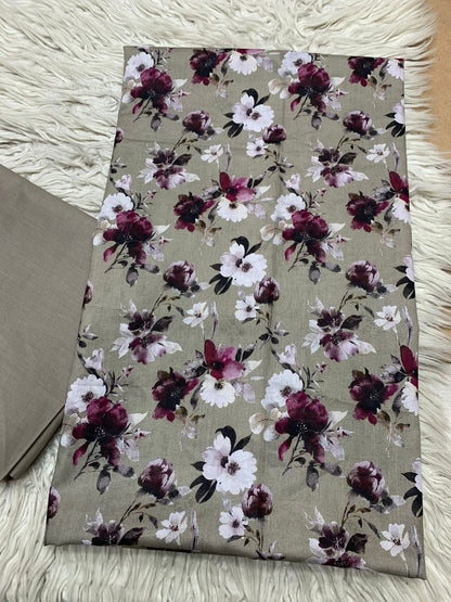 2Pc Sapphire Lawn Shirt & Dyed Trouser Unstitched Suit Vol-0201