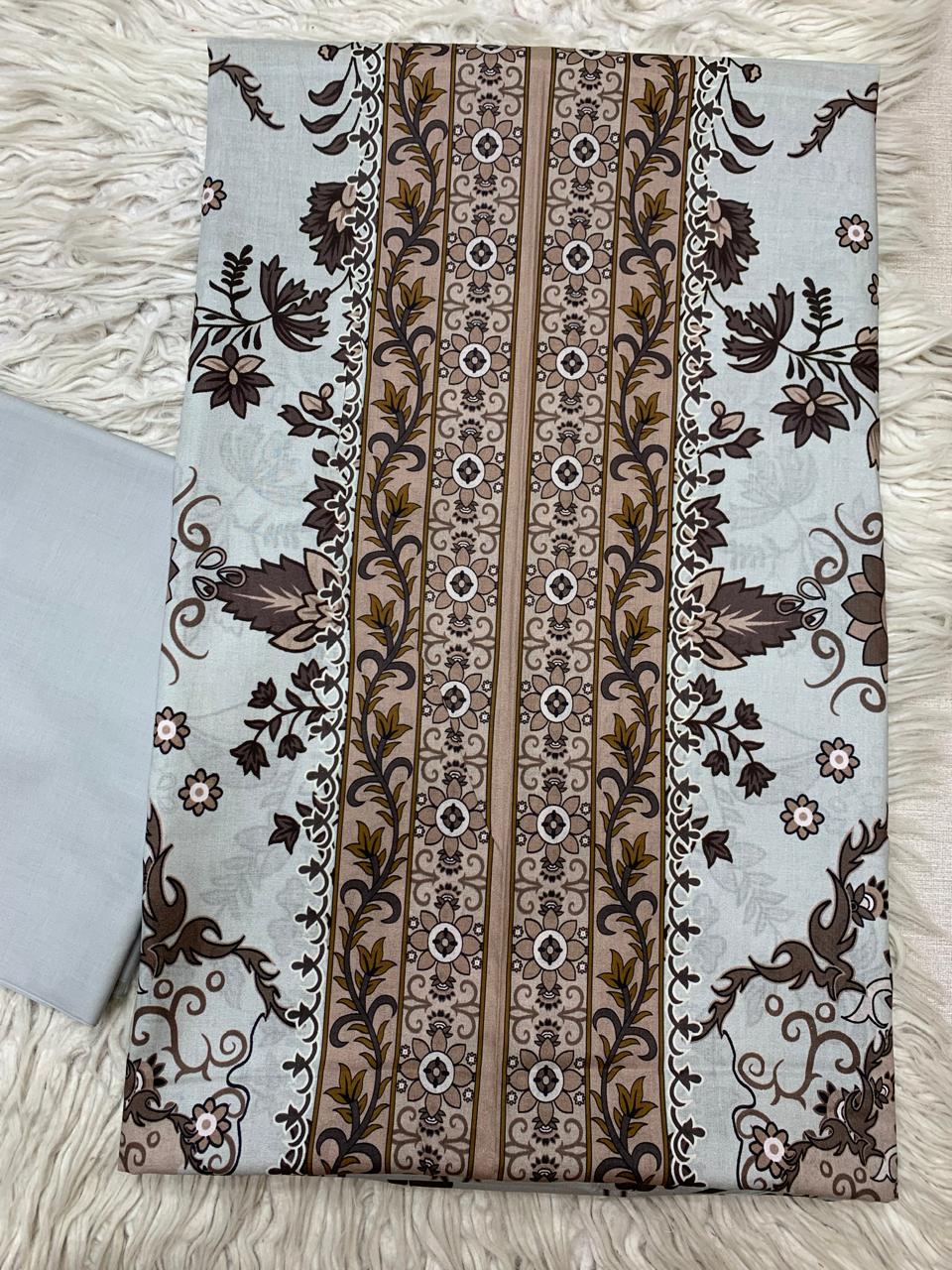 2Pc Executive Lawn Kameez & Dyed Trouser Unstitched Suit Vol-05