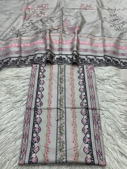 2Pc Firdous Silk Lumen Kameez & Dupatta Unstitched Suit Vol-0130