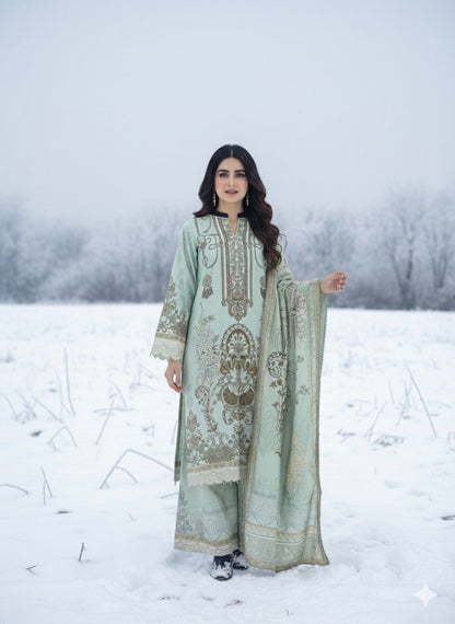 NOURA 3 PC UNSTITCHED SUIT VOL-0080