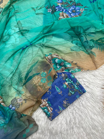 3Pc Luxury Nino Lawn with Chiffon Dupatta Vol-306