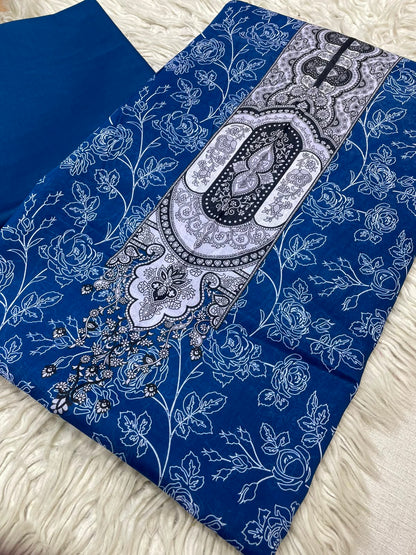 2Pc Bin Noor Fab Lawn Kameez & Dyed Trouser Suit Vol-70