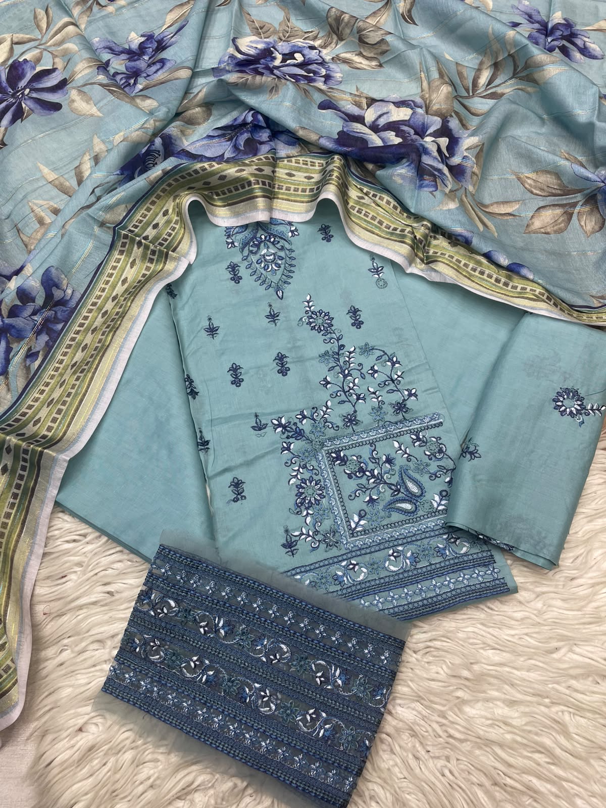 3Piece Embroidered Ricamo Dress