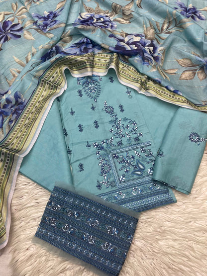 3Piece Embroidered Ricamo Dress
