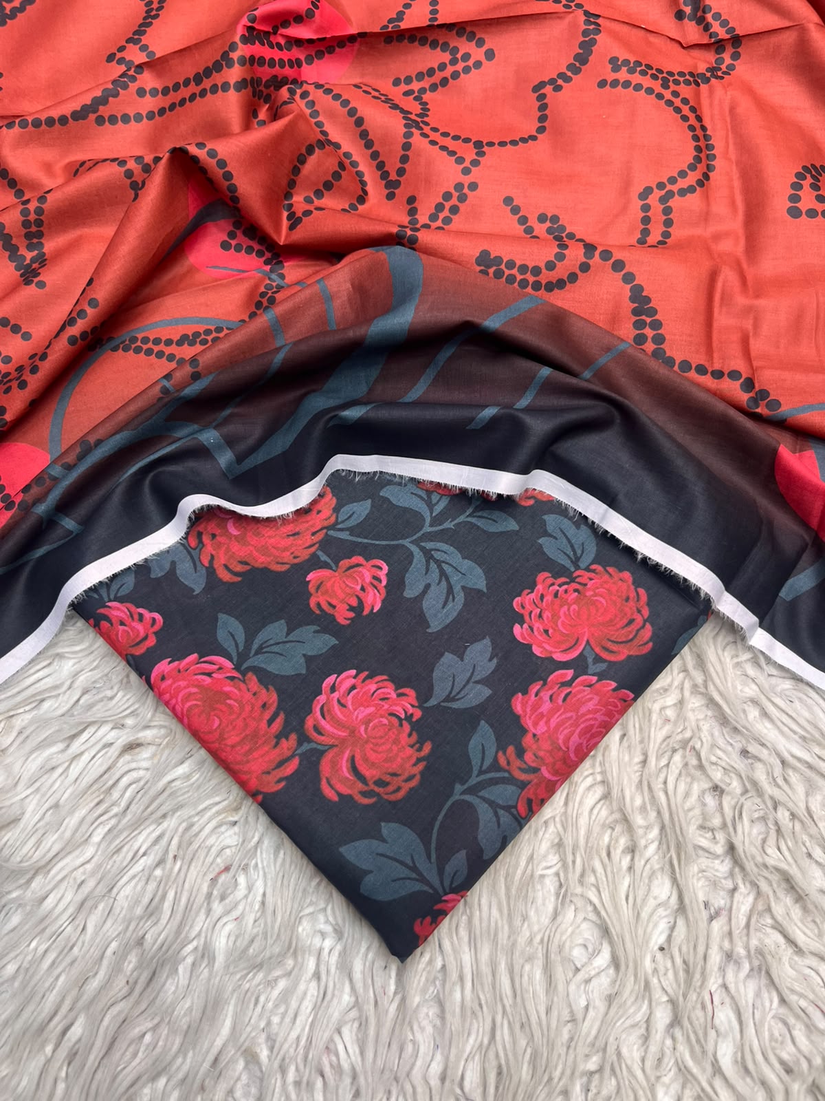 3Pc Same Digital Printed Lawn Suit 15