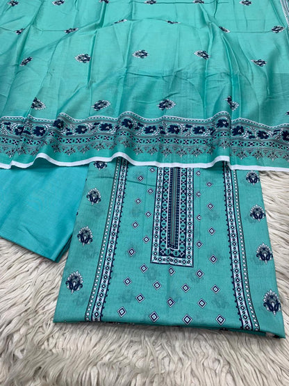 SAPPHIRE 3Pc Printed Lawn Dyed Trouser Unstitched Suit  Vol-0150