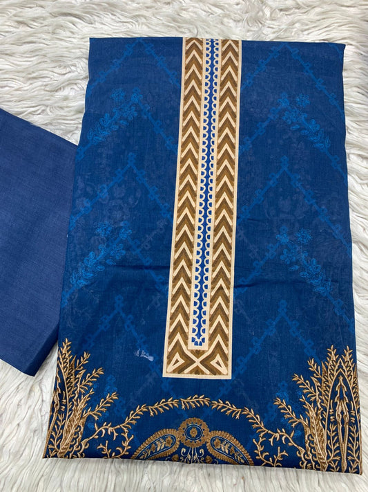 2Pc Bin Noor Fab Lawn Kameez & Dyed Trouser Suit Vol-39
