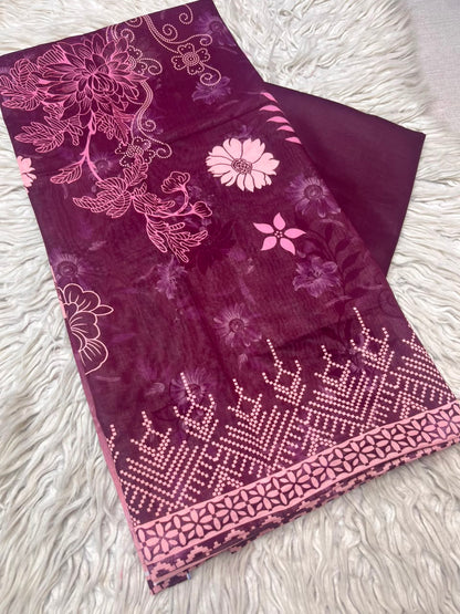2Pc Printed Lawn Kameez & Trouser 525