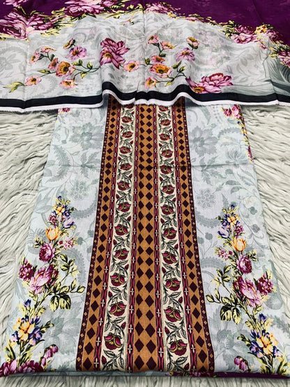 2Pc Noura Print Lawn Suit Vol-0140