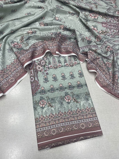 2Pc Dhanak Kameez & Dupatta Unstitched Suit 74