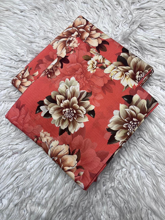 2Pc Bana Dora Linen Allover Suit Vol-6181