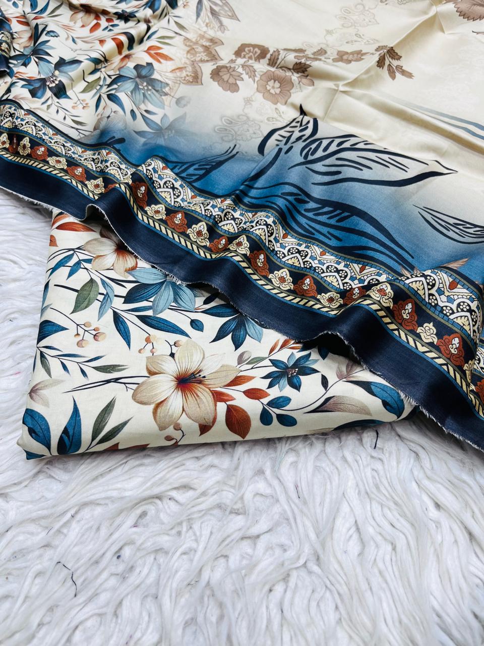 3Pc Crystal Linen Allover Suit Vol-0121