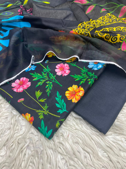 3Pc Lawn Digital Printed Unstitched Suit 15